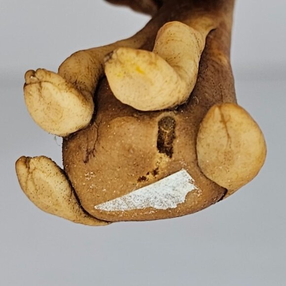 Vintage Whimsical Handmade Clay Goat Figurine Sitting - Picture 7 of 8